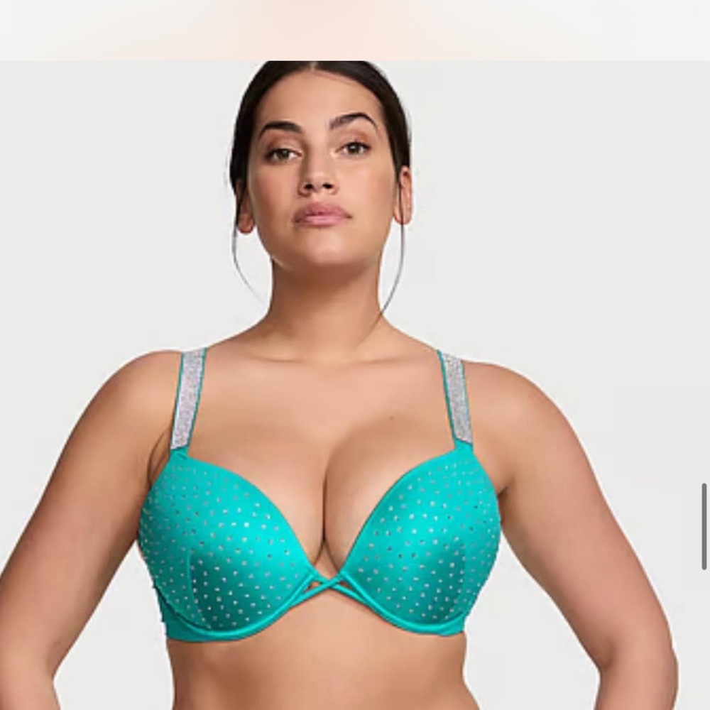 SOLD! PINK Victoria's Secret Teal Bikini Top with Silver Accents